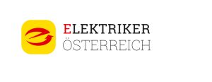 Gelbes Quadrat mit rotem stilisiertem Blitzsymbol links daneben der Schriftzug 'ELEKTRIKER ÖSTERREICH' in Großbuchstaben